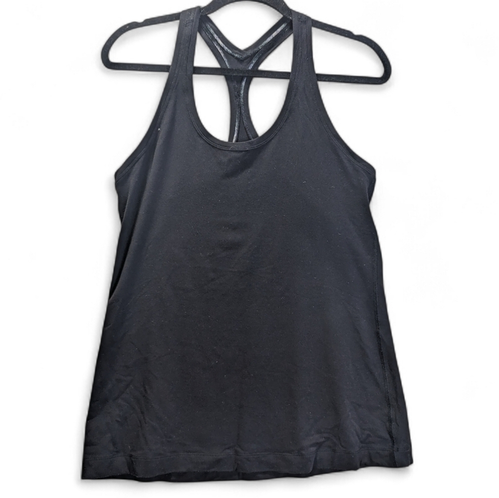 Lululemon Swiftly Relaxed Black Racer back Top Size 8 Measurements